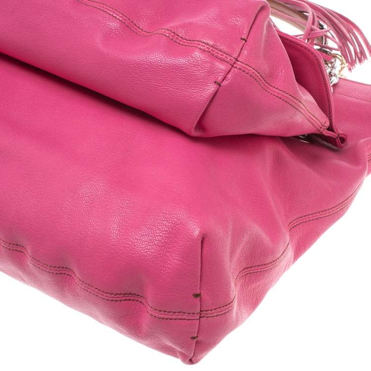 Pre Owned Lanvin Pink Leather Chain Shoulder Bag