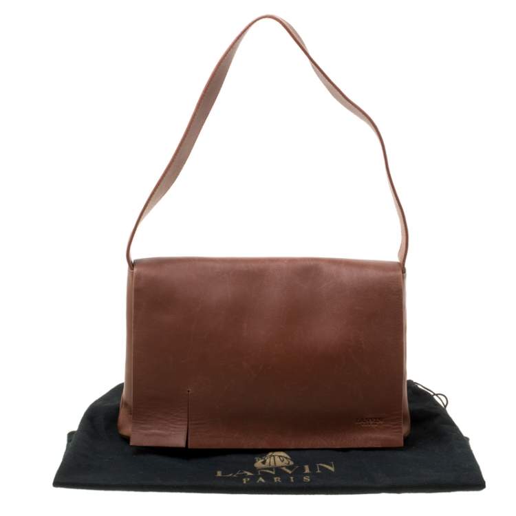 Pre Owned Lanvin Brown Leather Shoulder Bag