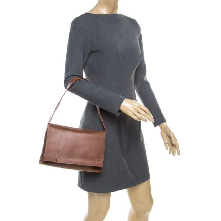 Pre Owned Lanvin Brown Leather Shoulder Bag