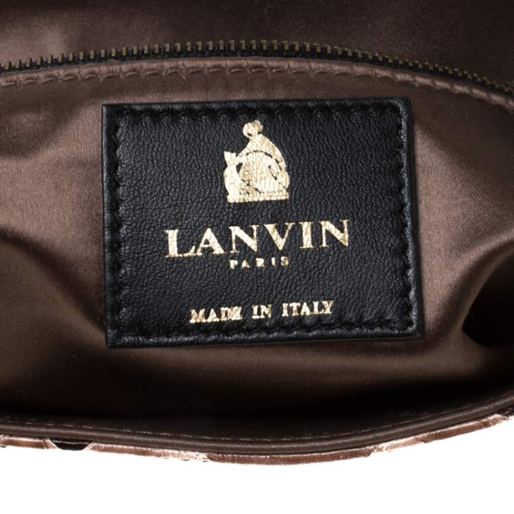 Pre Owned Lanvin Brown Python Happy Shoulder Bag