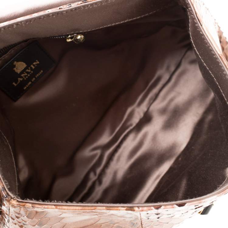 Pre Owned Lanvin Brown Python Happy Shoulder Bag