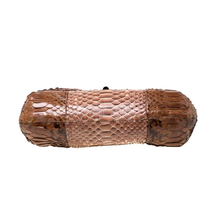 Pre Owned Lanvin Brown Python Happy Shoulder Bag