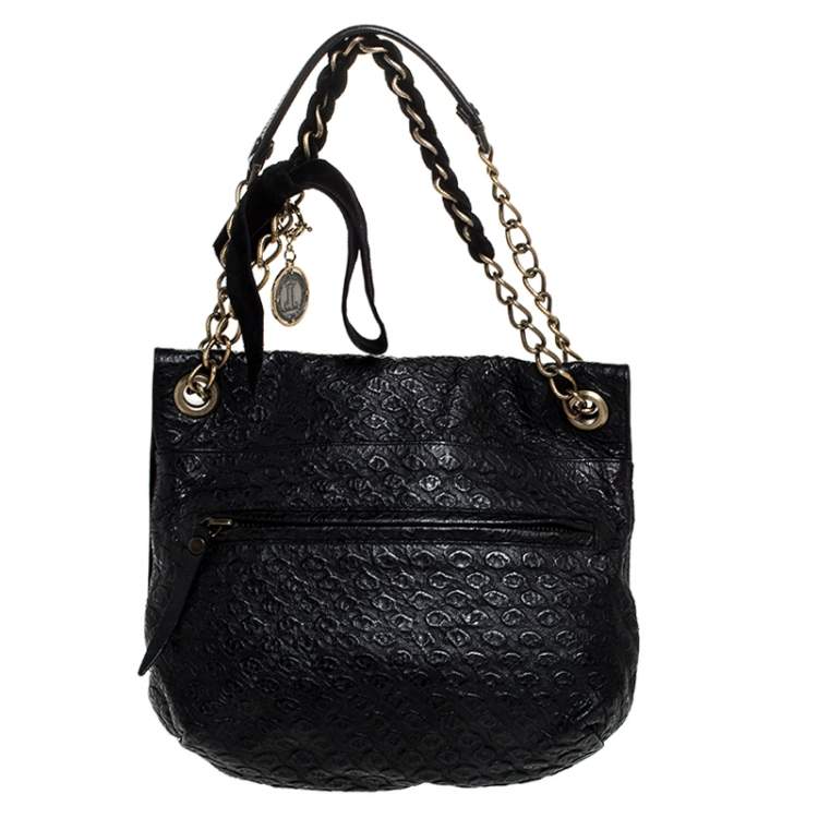Pre Owned Lanvin Black Leather Happy Shoulder Bag