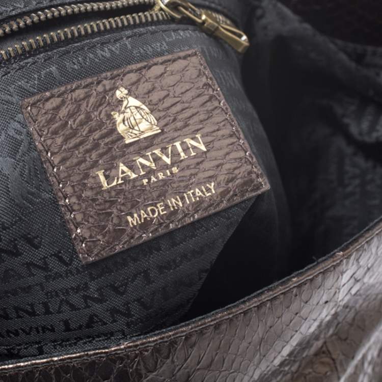 Pre Owned Lanvin Metallic Python Happy Shoulder Bag