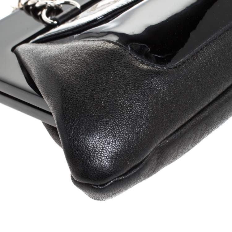 Pre Owned Lanvin Black Leather Lucite Frame Chain Shoulder Bag