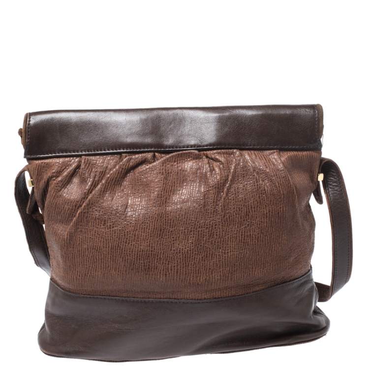 Pre Owned Lanvin Brown Leather Crossbody Bag