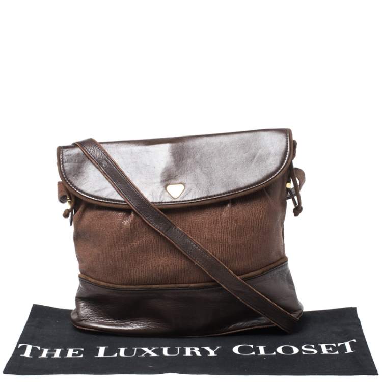 Pre Owned Lanvin Brown Leather Crossbody Bag