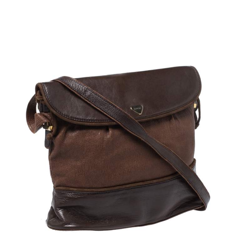 Pre Owned Lanvin Brown Leather Crossbody Bag
