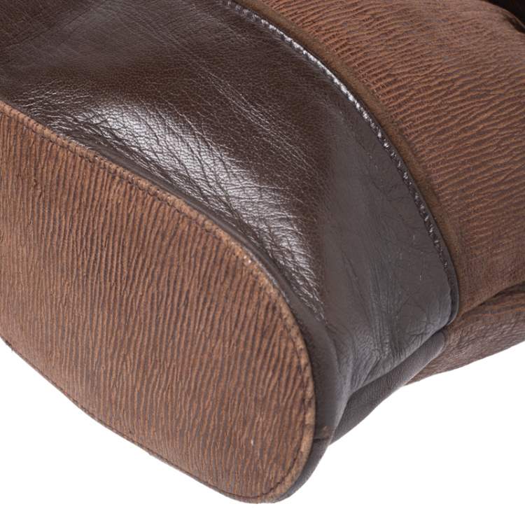 Pre Owned Lanvin Brown Leather Crossbody Bag