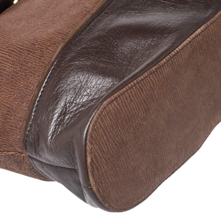 Pre Owned Lanvin Brown Leather Crossbody Bag