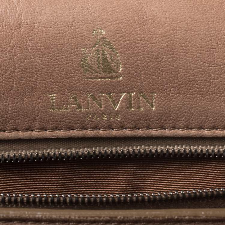 Pre Owned Lanvin Beige Quilted Leather Medium Happy Shoulder Bag