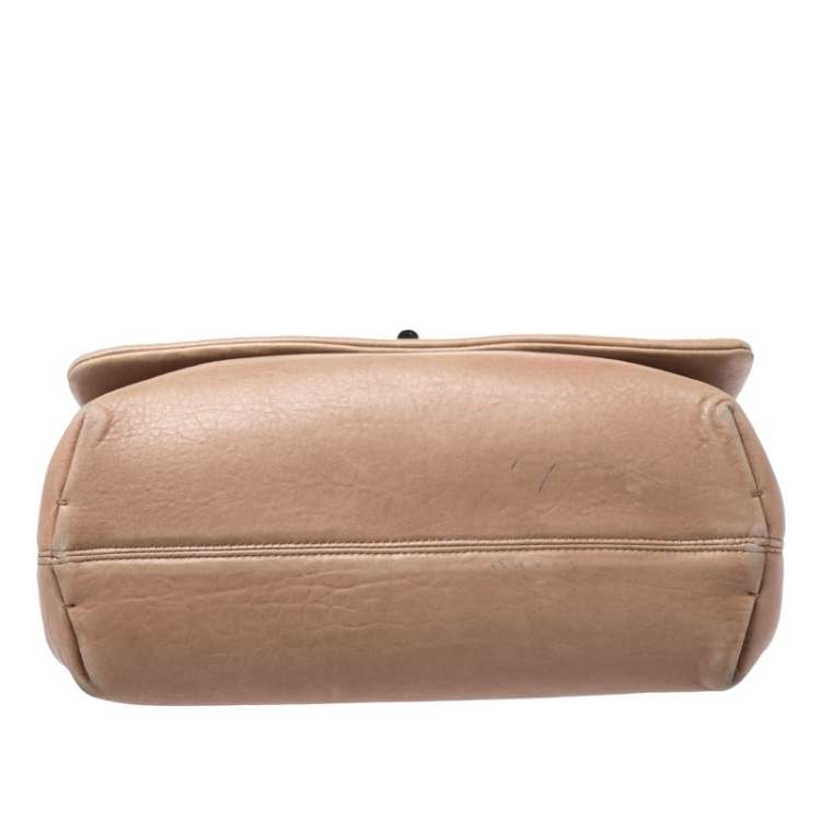 Pre Owned Lanvin Beige Quilted Leather Medium Happy Shoulder Bag