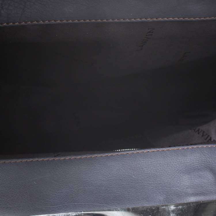 Pre Owned Lanvin Blue Leather Frame Satchel 