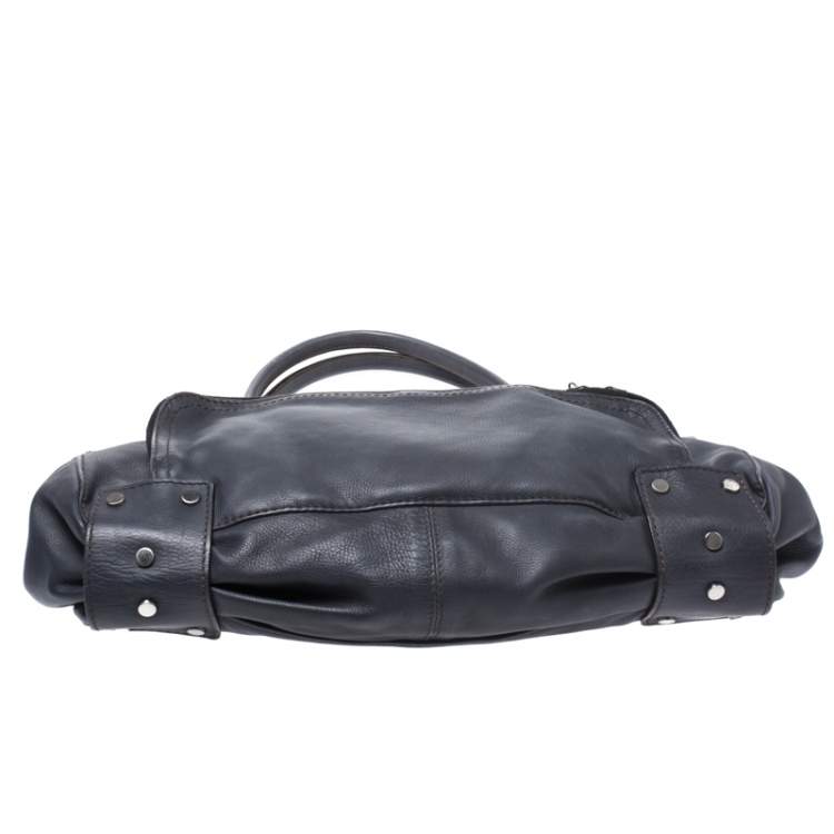 Pre Owned Lanvin Blue Leather Frame Satchel 
