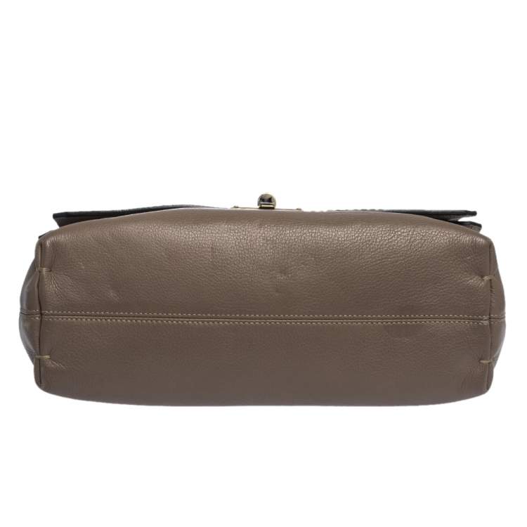 Pre Owned Lanvin  Beige Leather Happy Flap Shoulder Bag