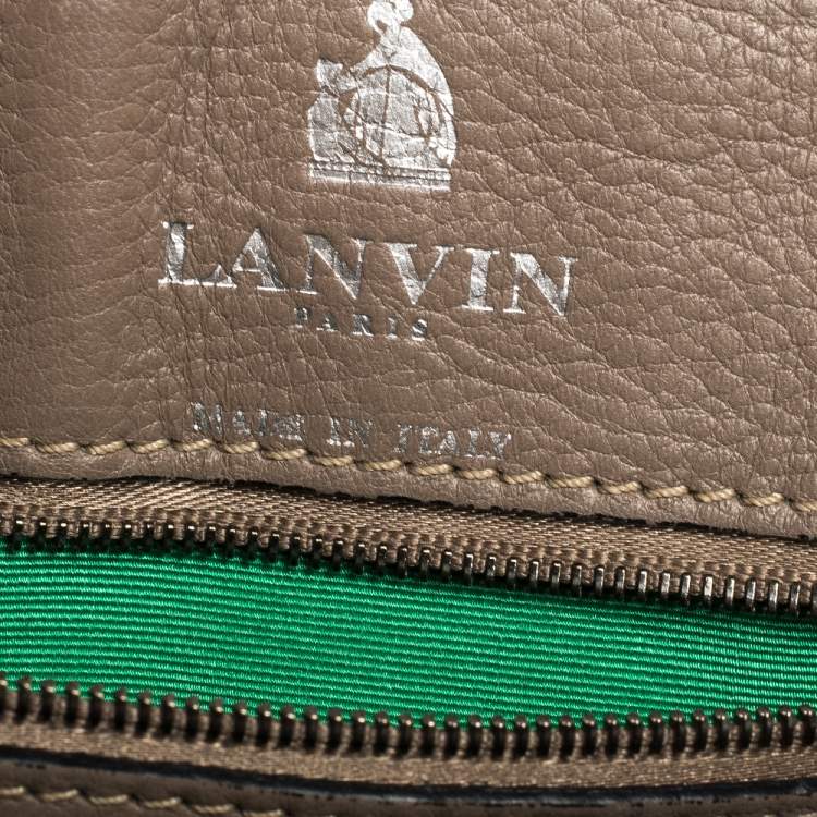 Pre Owned Lanvin  Beige Leather Happy Flap Shoulder Bag
