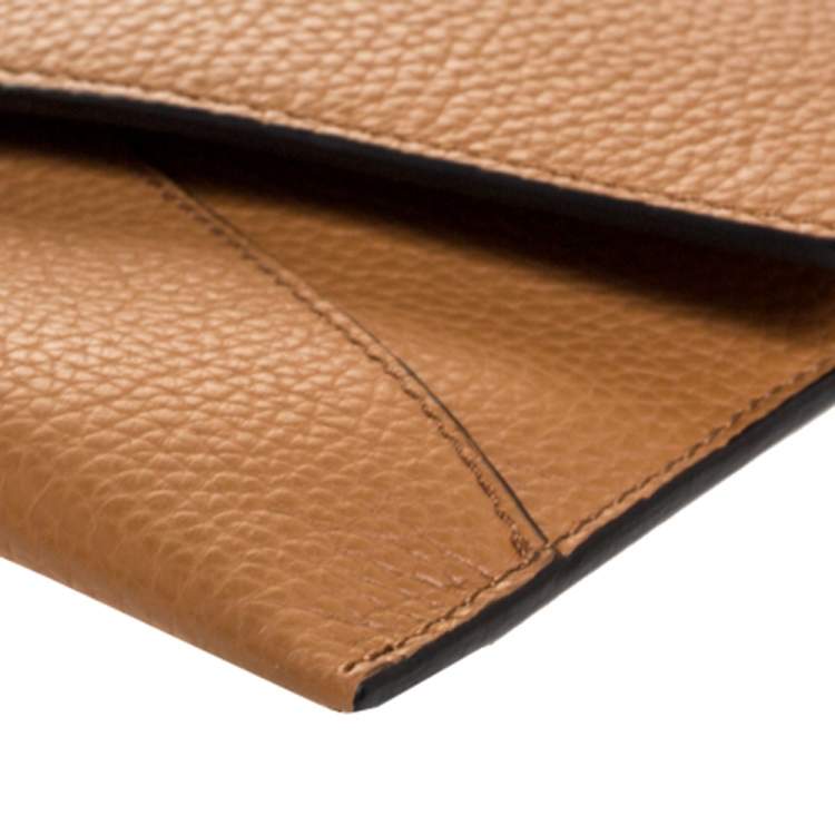 Pre Owned Lanvin Brown Leather Envelope Tassel Clutch