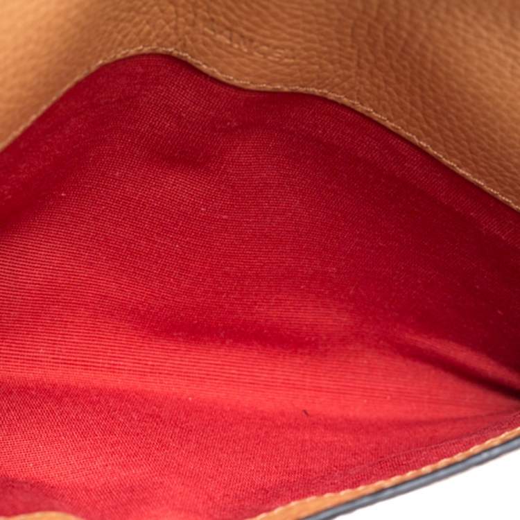 Pre Owned Lanvin Brown Leather Envelope Tassel Clutch