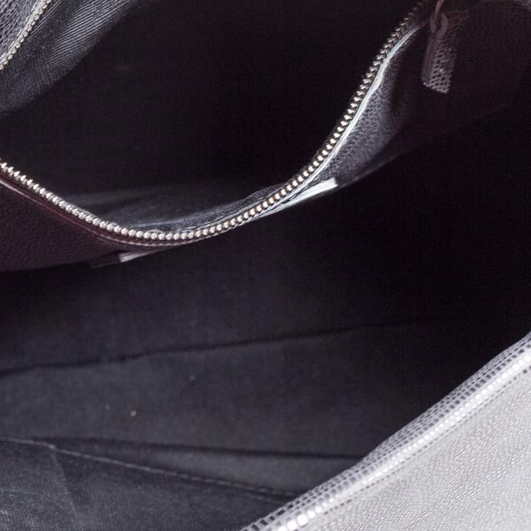 مملوكة مسبقًا Lanvin Metallic Silver Lizard Embossed Leather Happy Shoulder Bag
