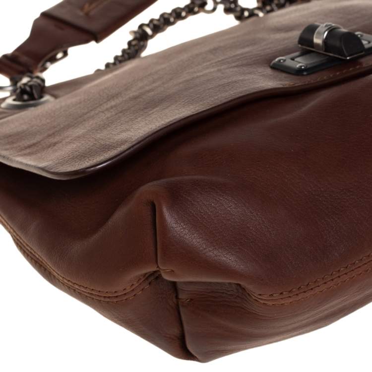 Pre Owned Lanvin Brown Leather Happy Shoulder Bag
