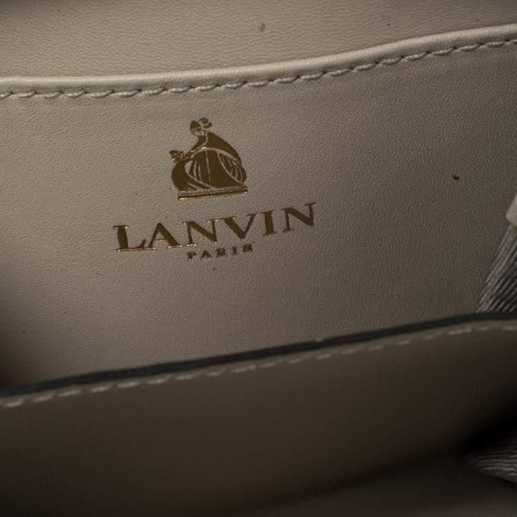 Pre Owned Lanvin Grey/White Python Zip Around Compact Wallet