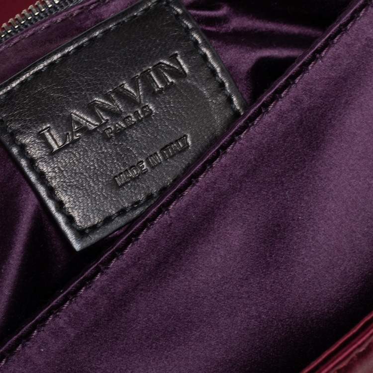 Pre Owned Lanvin Burgundy Satin Clutch