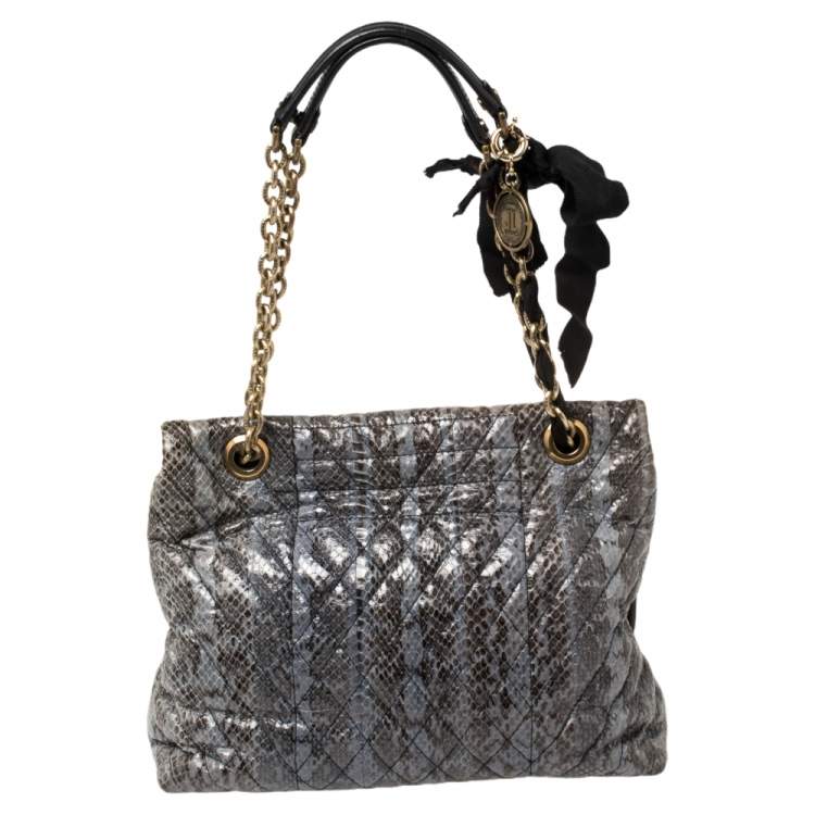 مملوكة مسبقًا Lanvin Blue Python Happy Shoulder Bag