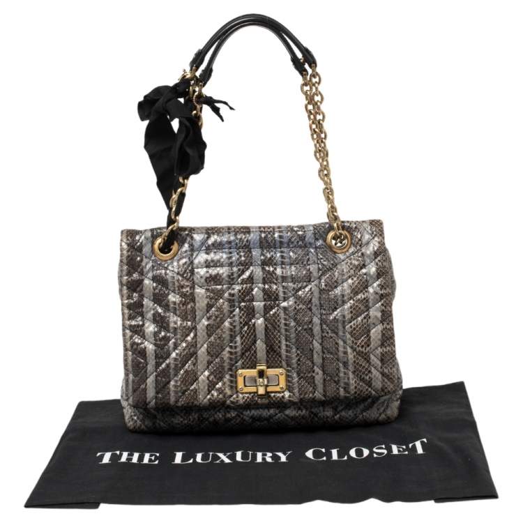 مملوكة مسبقًا Lanvin Blue Python Happy Shoulder Bag