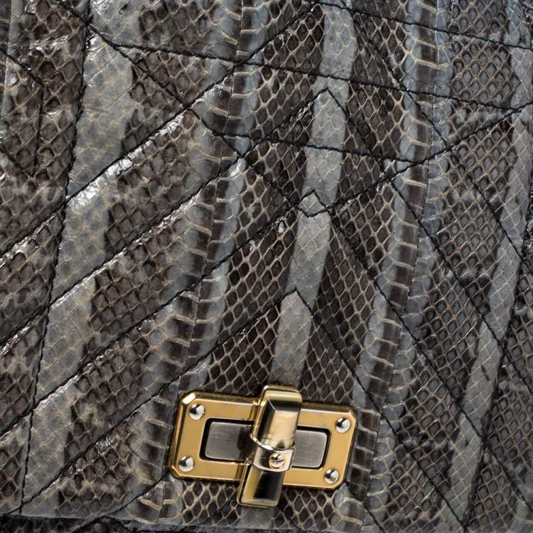 مملوكة مسبقًا Lanvin Blue Python Happy Shoulder Bag