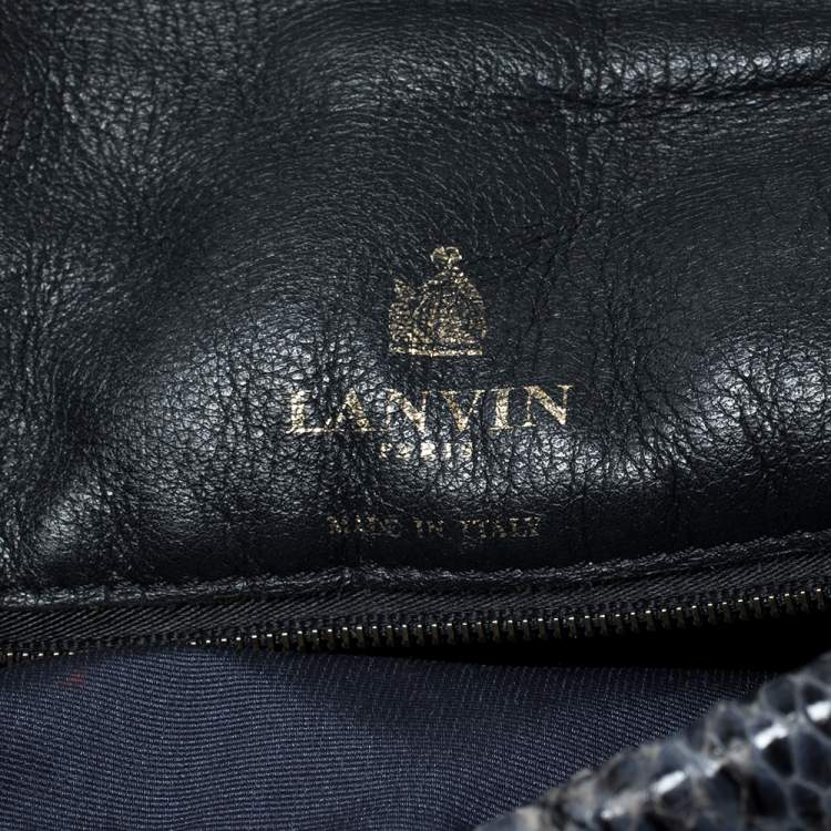 مملوكة مسبقًا Lanvin Blue Python Happy Shoulder Bag