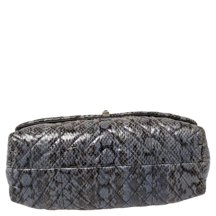 مملوكة مسبقًا Lanvin Blue Python Happy Shoulder Bag