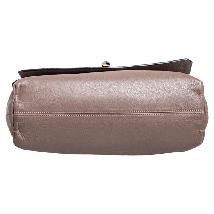 Pre Owned Lanvin Beige Leather Happy Flap Shoulder Bag