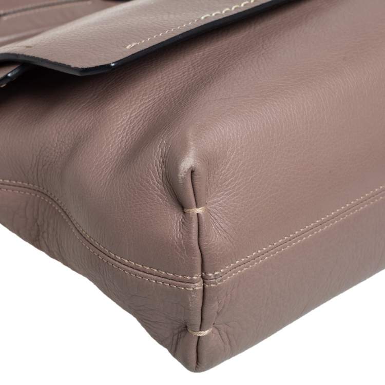 Pre Owned Lanvin Beige Leather Happy Flap Shoulder Bag