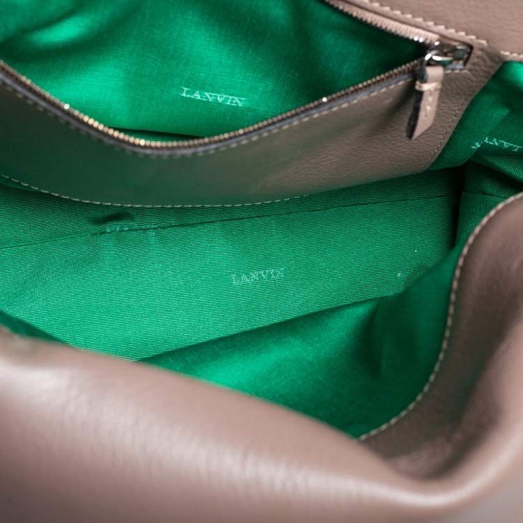 Pre Owned Lanvin Beige Leather Happy Flap Shoulder Bag