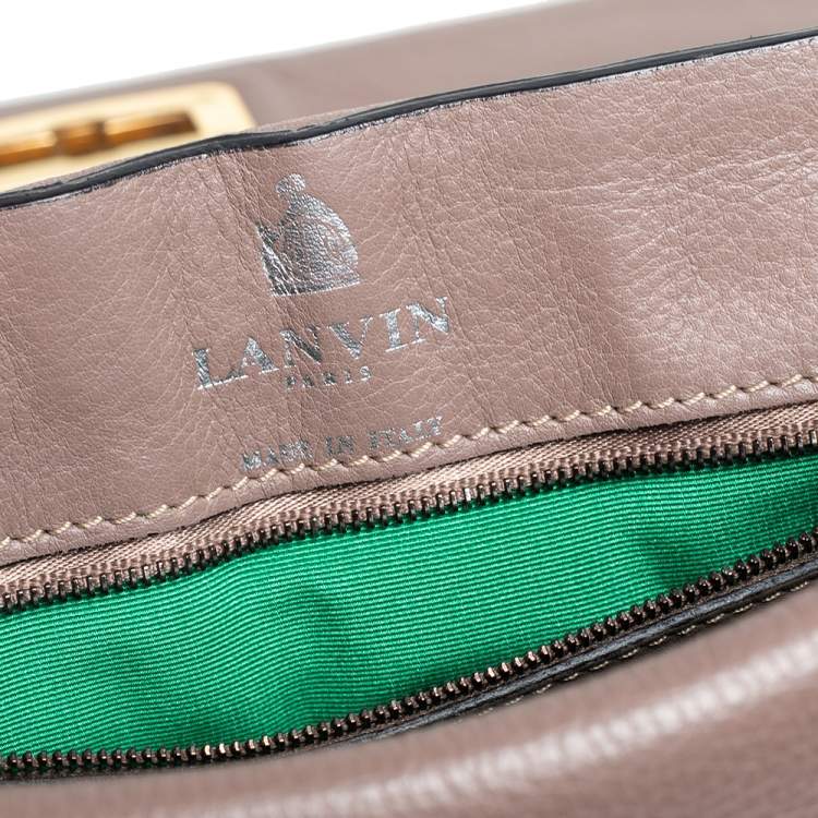 Pre Owned Lanvin Beige Leather Happy Flap Shoulder Bag