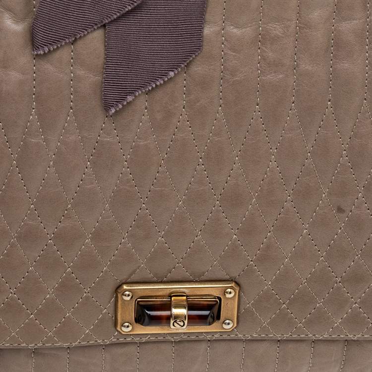 Pre Owned Lanvin Beige Leather Happy Shoulder Bag