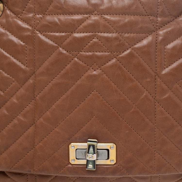 مملوكة مسبقًا Lanvin Brown Quilted Leather Happy Shoulder Bag