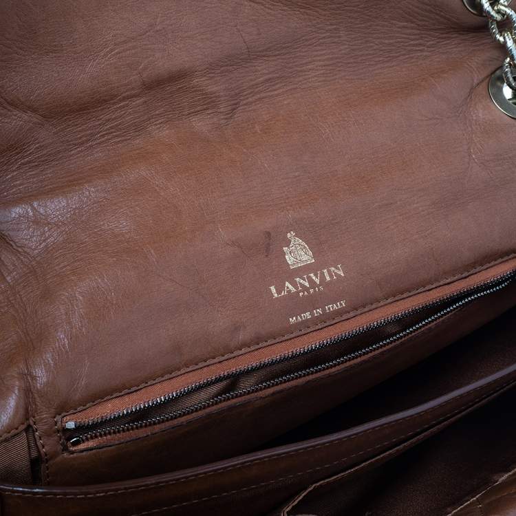 مملوكة مسبقًا Lanvin Brown Quilted Leather Happy Shoulder Bag