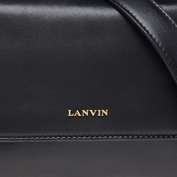 Pre Owned Lanvin Black Leather Sugar Shoulder Bag