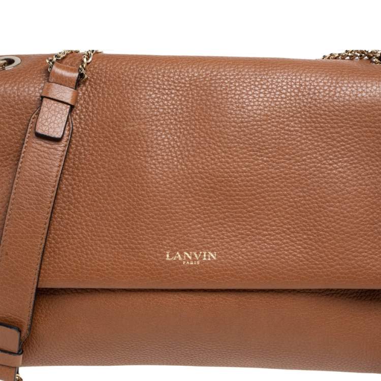 Pre Owned Lanvin Brown Leather Sugar Tassel Flap Shoulder Bag