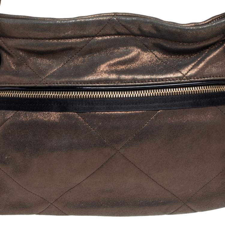 Pre Owned Lanvin Gold Quilted Leather Amalia Shoulder Bag