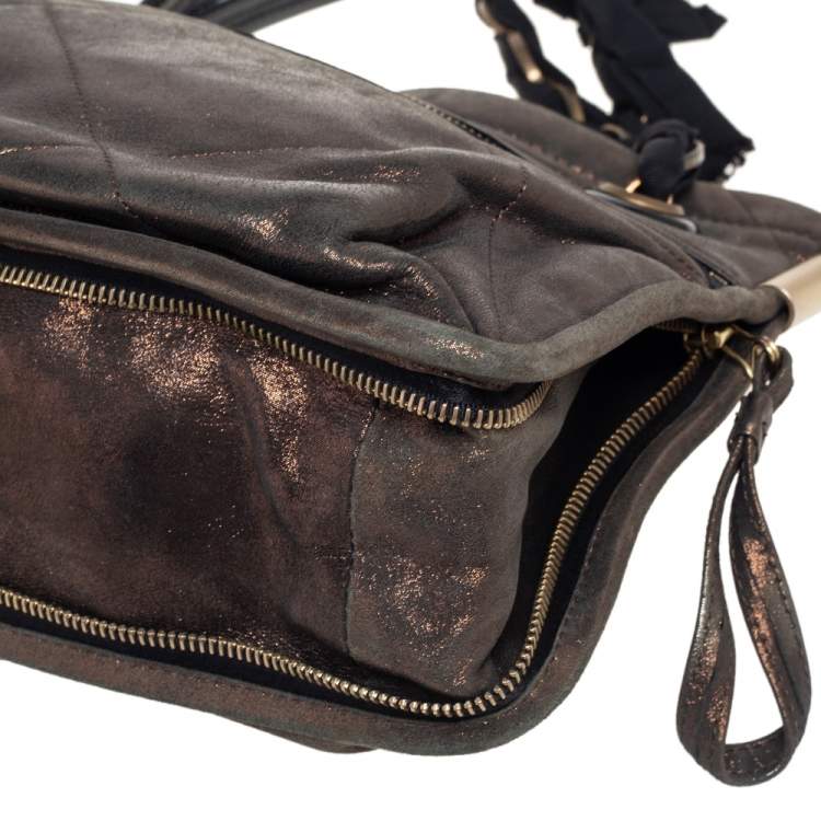 Pre Owned Lanvin Gold Quilted Leather Amalia Shoulder Bag