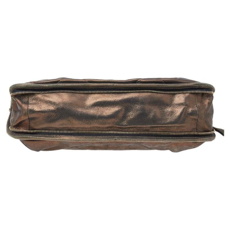 Pre Owned Lanvin Bronze Quilted Leather Amalia Shoulder Bag