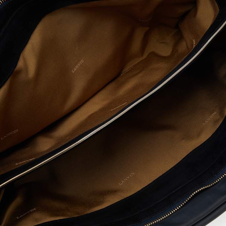 Pre Owned Lanvin Dark Grey/Black Leather Satchel