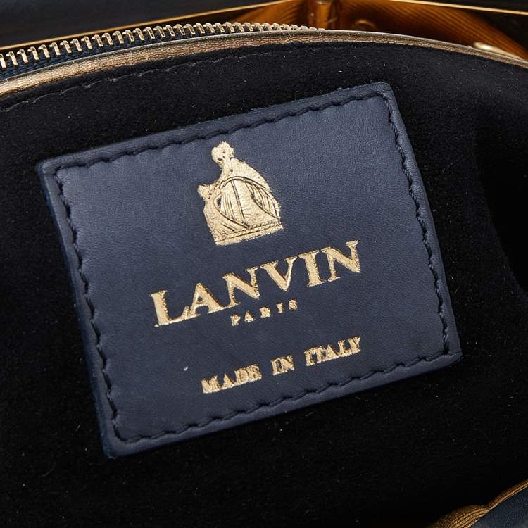 Pre Owned Lanvin Dark Grey/Black Leather Satchel