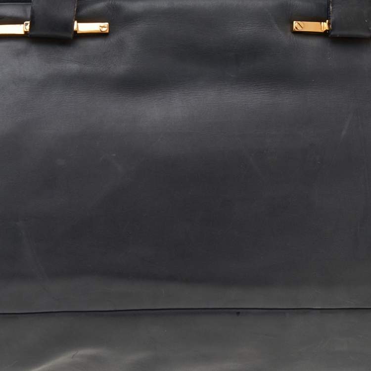 Pre Owned Lanvin Dark Grey/Black Leather Satchel