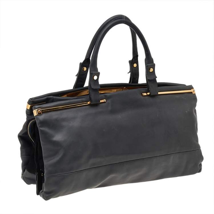 Pre Owned Lanvin Dark Grey/Black Leather Satchel