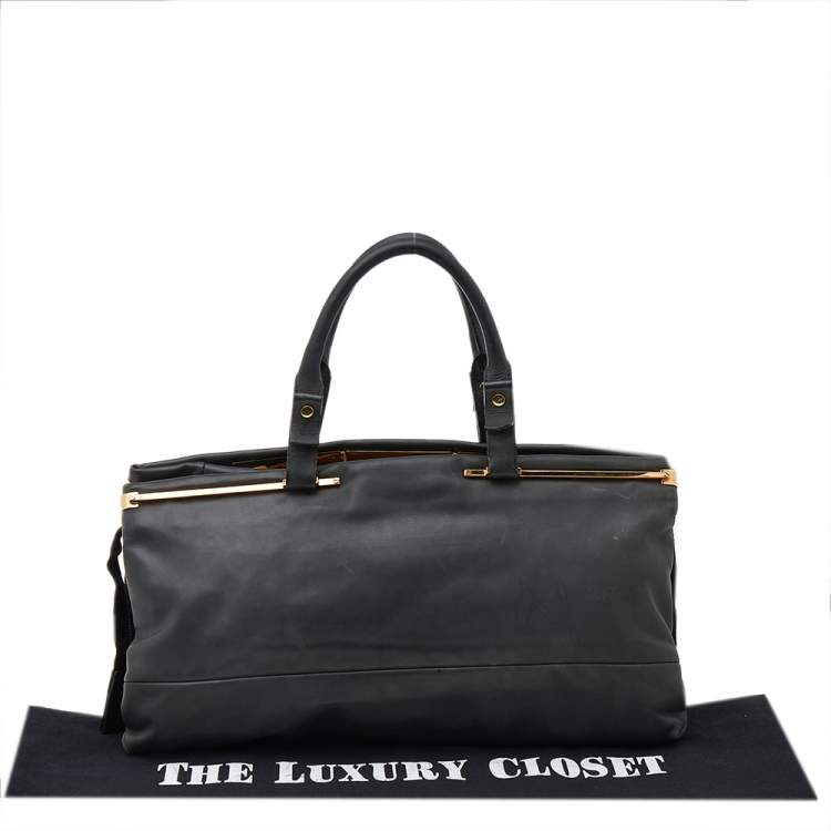 Pre Owned Lanvin Dark Grey/Black Leather Satchel