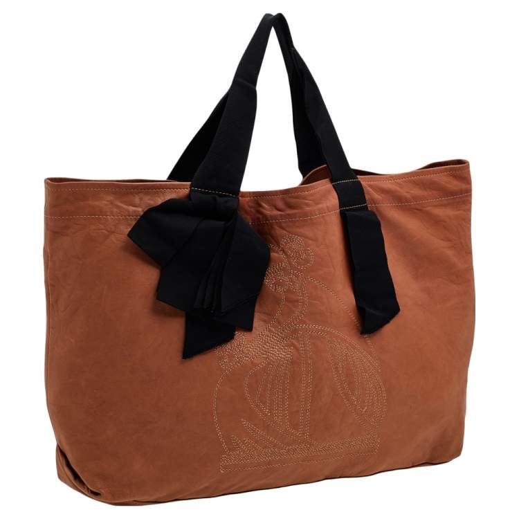 Pre Owned Lanvin Brown Lambskin Leather Tote