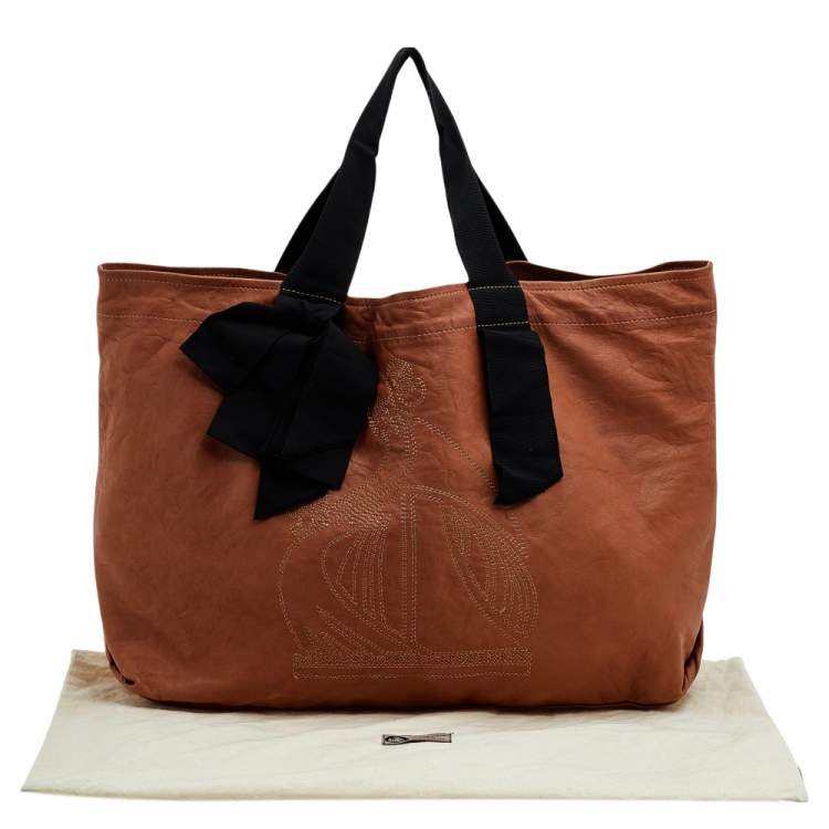 Pre Owned Lanvin Brown Lambskin Leather Tote